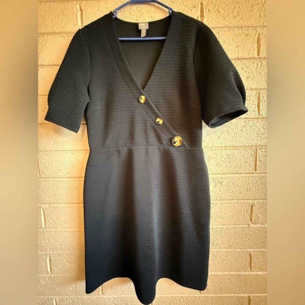 ASOS Black Puff Sleeve Sheath Mini Dress size10